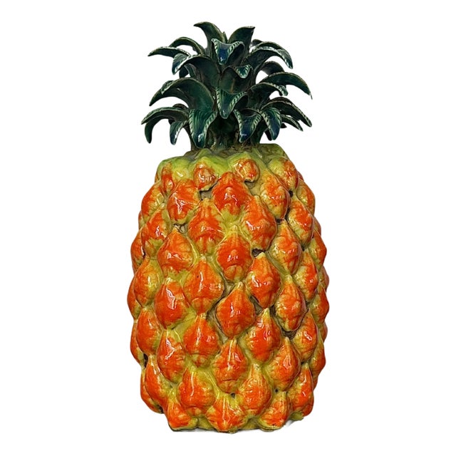 Glazed Ceramic Pineapple Sculpture, 1960s For Sale