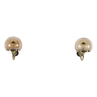 Brass and Bubble Crystal Wall Sconces, 1970s, Set of 2 For Sale