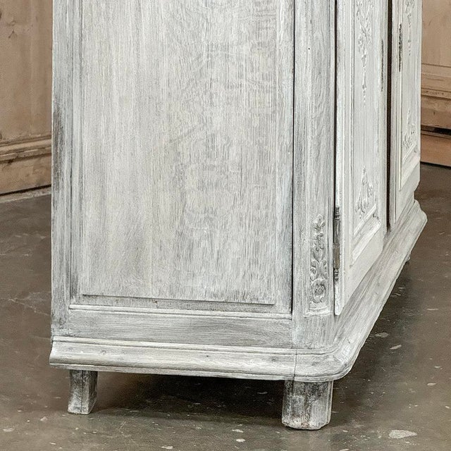 18th Century Country French Hand-Carved Whitewashed Buffet For Sale - Image 18 of 18