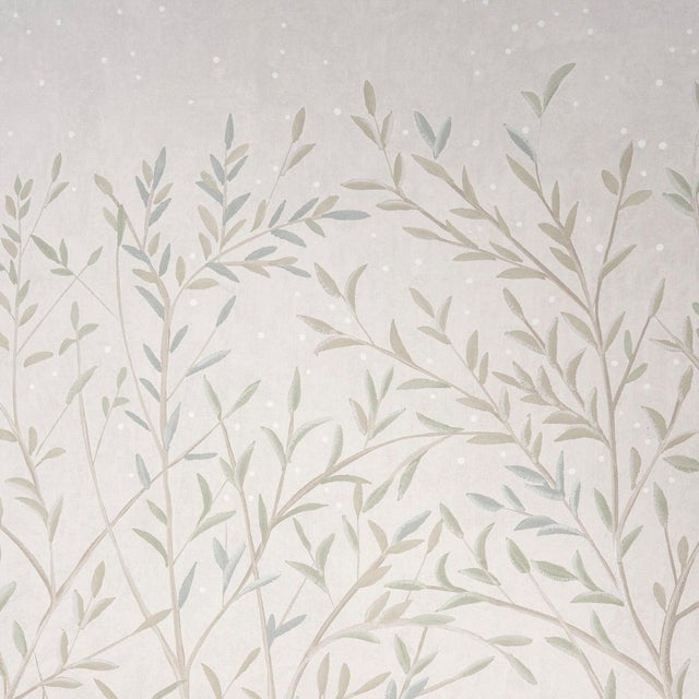 Schumacher SAMPLE - Schumacher x Colette Cosentino Brindille Golden Accented Panel Set In Alabaster For Sale - Image 4 of 5