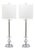 31 Inch H Crystal Candlestick Table Lamp in Clear - a Pair For Sale