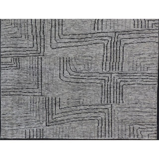 Gray Keivan Woven Arts Hand Knotted Rug in Modern Design 6'x8'8" For Sale - Image 8 of 12