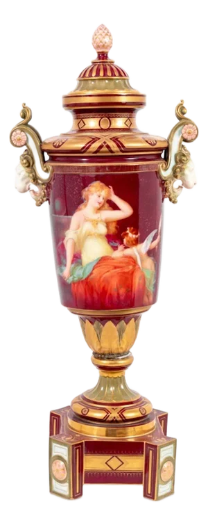 Royal Vienna Style Porcelain Covered Vase