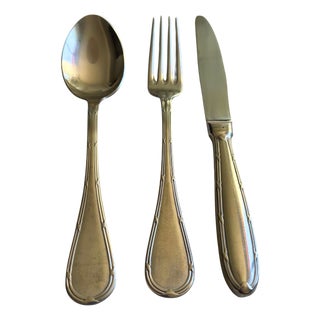 Mid-Century French Bistro Style Cutlery Service in Stainless Steel, 1950s, Set of 18 For Sale