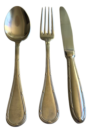 Mid-Century French Bistro Style Cutlery Service in Stainless Steel, 1950s, Set of 18