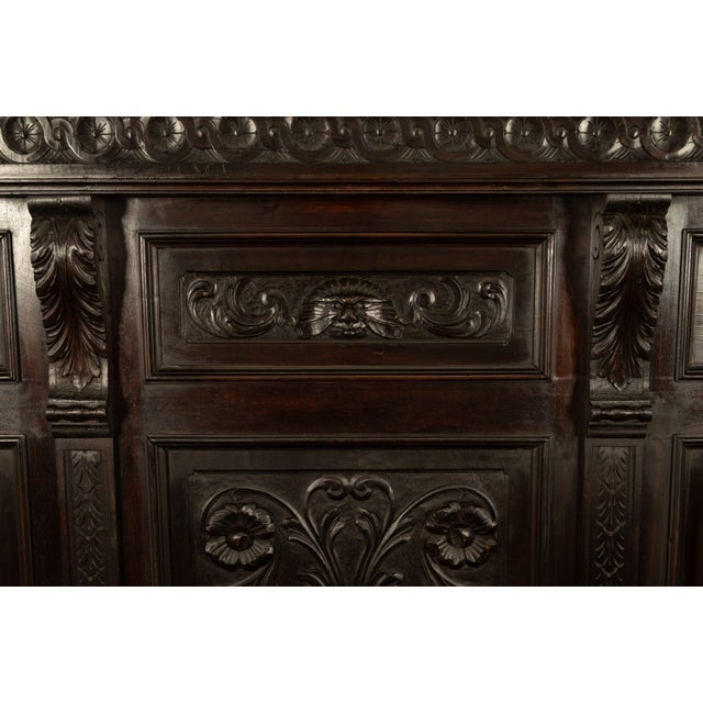Antique 19th Century Italian Renaissance Revival Carved Hall Bench Storage Settle 1880 For Sale - Image 11 of 15