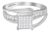 10K White Gold 1/3 Cttw Invisible Set Princess-cut Diamond Cluster Bypass Ring - Ring Size 8 For Sale