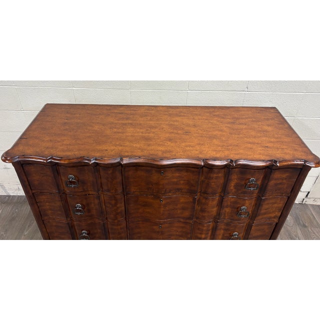 This is an impressive Highland House European Excursions block-front Master Chest in the Henley finish. This substantial...