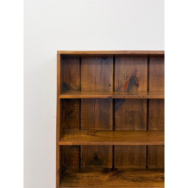 Vintage MCM Solid Walnut Four Shelf Bookcase Shallow Display MidCentury Shelving For Sale In Tampa - Image 6 of 17