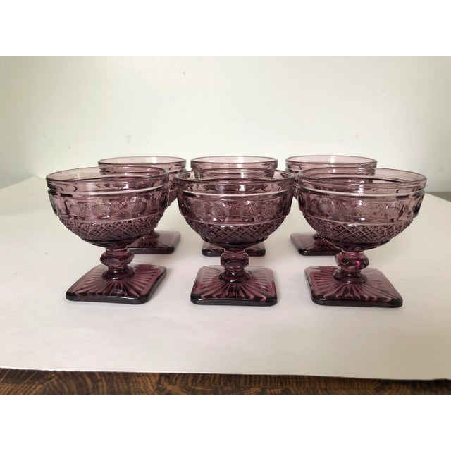 Vintage Purple Glass Set of 6 Sherbet Glasses For Sale In New York - Image 6 of 6