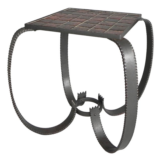 Brutalist Coffee Table with 36 Tiles, 1950s For Sale