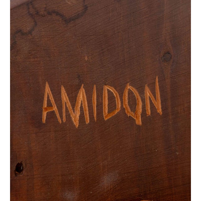 Late 20th Century Folk Art Carved Wood "Foot" Stool For Sale - Image 9 of 9