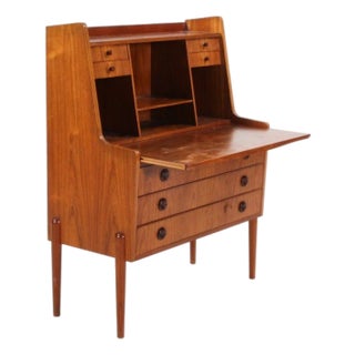 1960s Atomic Danish Secretary Desk in Teak For Sale