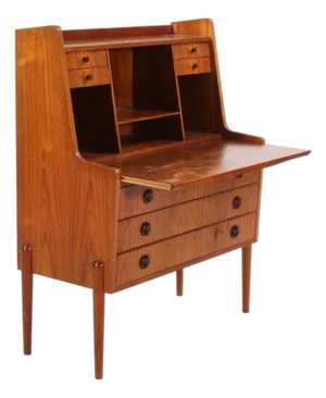 1960s Atomic Danish Secretary Desk in Teak