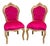 Late 20c Louis XVI Gold Beech Fuchsia Red Chairs-Pair For Sale