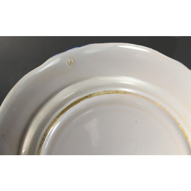 19th Century French Faience Hand Painted Plate Floral Cornucopia, Saint Clement For Sale - Image 15 of 17