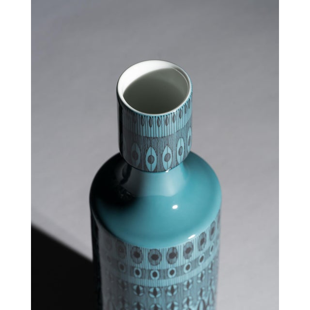 Turquoise Porcelain Vase and Lidded Box Set by Hans Theo Baumann for Rosenthal, 1964, Set of 3 For Sale - Image 12 of 17