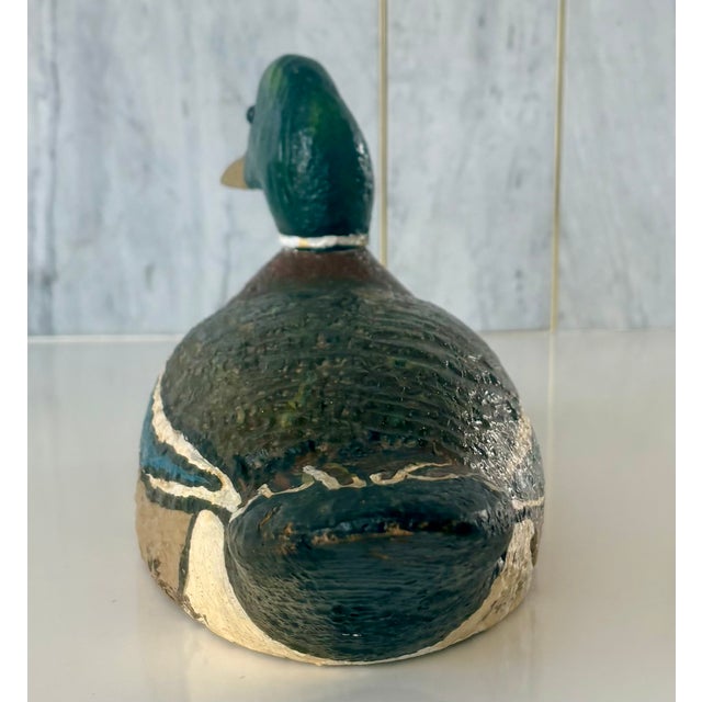 Folk Art Rustic Hand Painted Mallard Duck Decoy For Sale In Palm Springs - Image 6 of 11