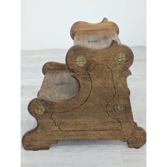 Brown Vintage Wooden Step Stool, 1962 For Sale - Image 8 of 14