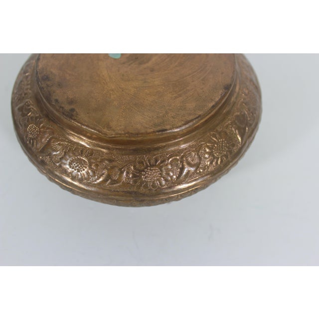 Copper Early 20th Century Chased Copper Hanging Planter Bowl With Repoussé For Sale - Image 8 of 10