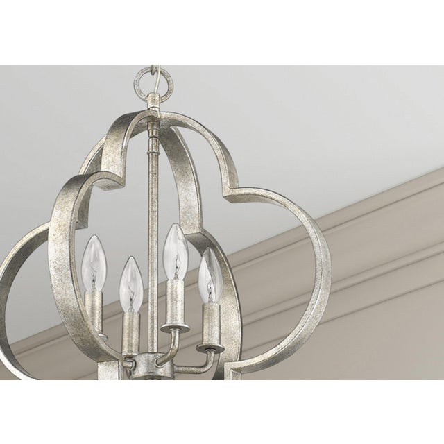 The Quatrefoil 4 Light Chandelier, Aged Silver | Chairish