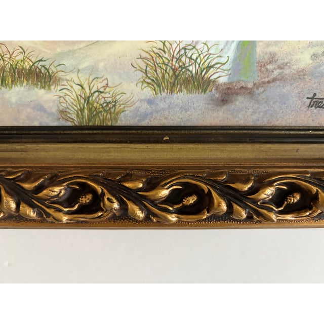 American 1960s Enamel on Copper Reproduction by Ebeling & Ruess of an Oil Painting by Artist Lorraine Trester For Sale - Image 3 of 10