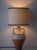 Spanish Revival Terracotta Table Lamp with Linen Shade For Sale - Image 3 of 14