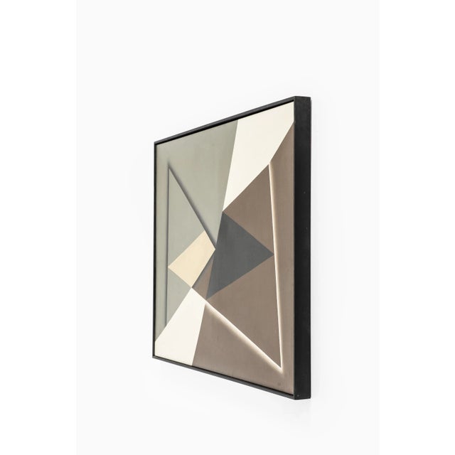 Large oil painting ''Three triangles in configuration'' by Steffen Jorgensen.