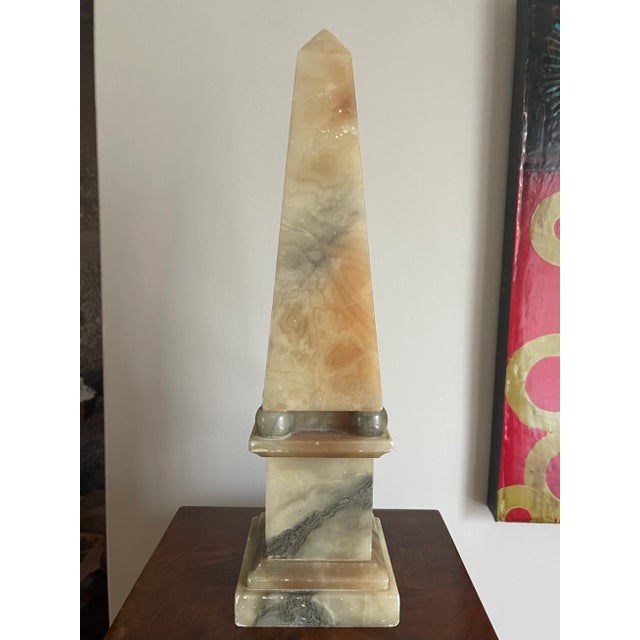 Mid 20th Century Alabaster MCM Obelisk For Sale - Image 5 of 9