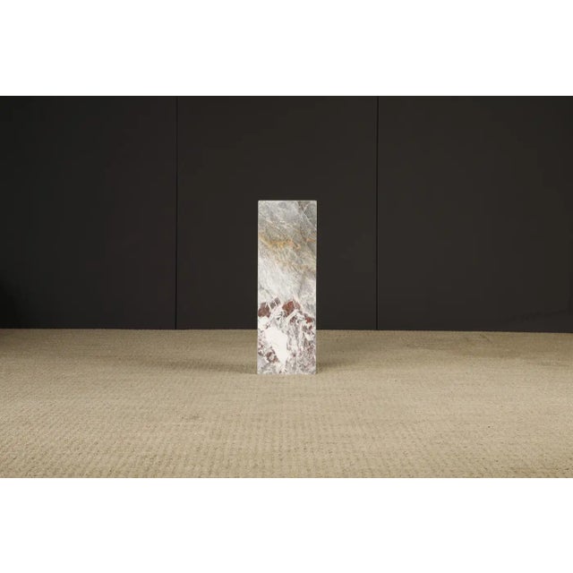 Modern 1980's Post-Modern Exotic Marble Column Pedestal For Sale - Image 3 of 14