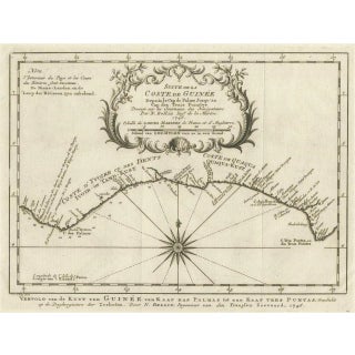 Antique Map of the Coast of Guinea For Sale