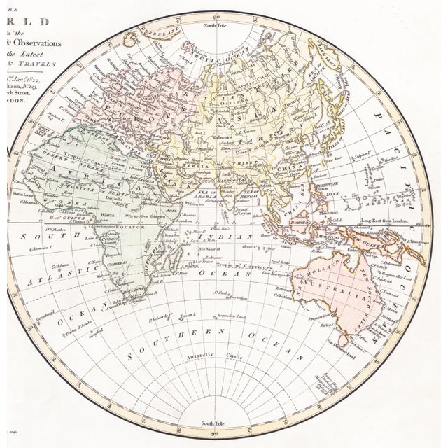 Realism 1822 Wilkinson World Map For Sale - Image 3 of 4