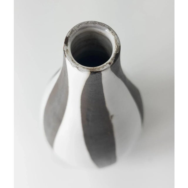 Mid 20th Century Mid-Century Modern Brown and White Striped Modernist Vase For Sale - Image 5 of 7