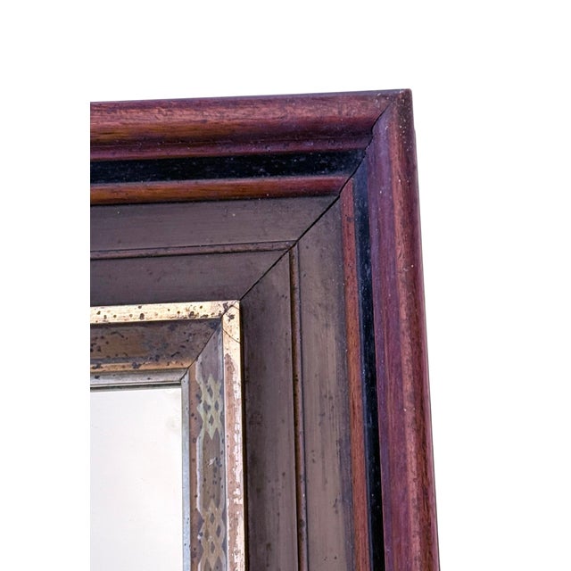 Early 20th‑Century American Walnut Mirror With Gold‑Gilt Frame For Sale - Image 4 of 13