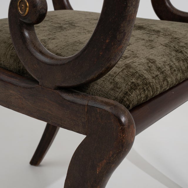 Brown 19th Century Regency Sabre-Leg Armchair For Sale - Image 8 of 17