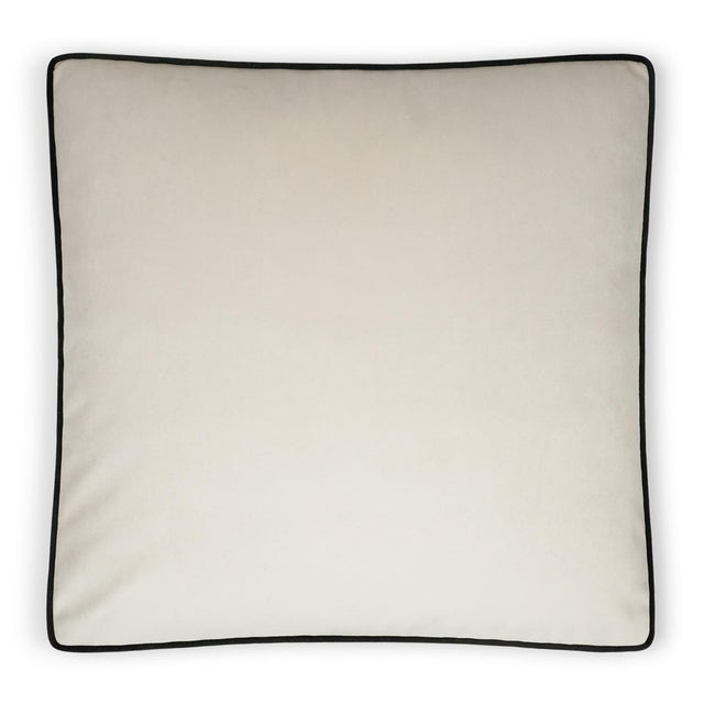 Posh Box Pillow in Ivory with Contrast Piping, 22" x 22" Chairish