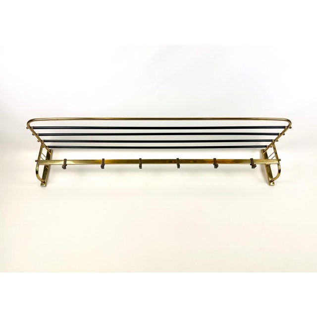 Mid-Century Modern Brass Coat and Hat Rack, 1960s, in Very Good conditions. Designed 1960 to 1969