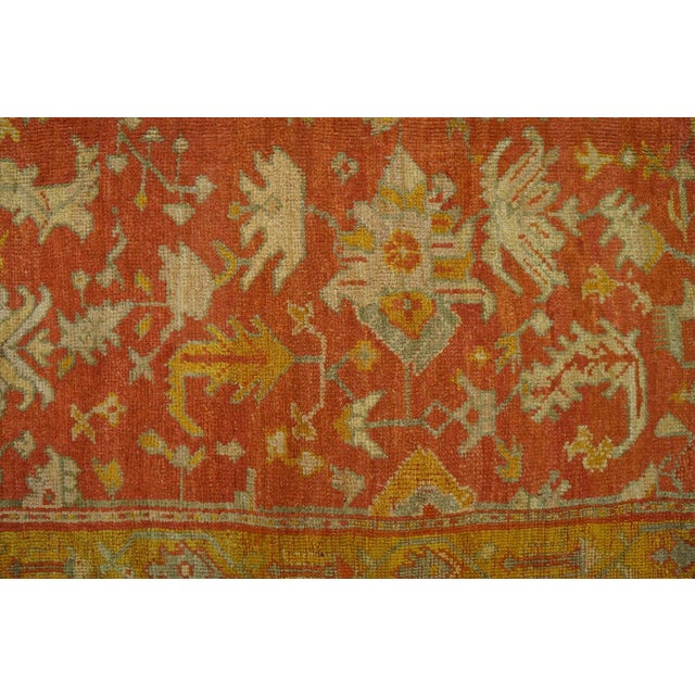 1880s Orange Antique Tribal Rustic Turkish Angora Oushak Rug 11' 10" X14' Handknotted Wool Carpet For Sale - Image 14 of 18