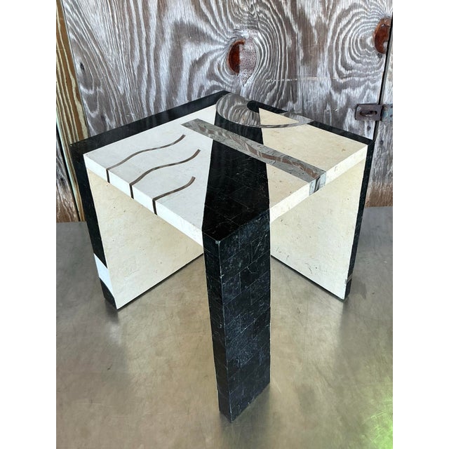 Vintage Italian Tessellated Stone Cube After Oggetti For Sale - Image 9 of 12