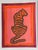Painting of a Tiger in rich shades or burgundy, orange burnt umber with multiple borders. Contemporary animal safari big...