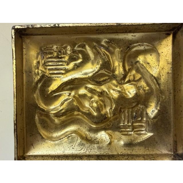 Antique Japanese High-Relief Dragon Metal Trinket Box, Circa 1920 For Sale - Image 10 of 18