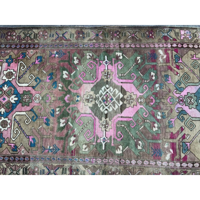 1960s Vintage Oushak Turkish Rug - 4′9″ × 10′7″ For Sale - Image 6 of 11