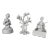 Japanese Style Figurines White Porcelain Music Boxes and Decorative Tree For Sale