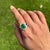Contemporary 6.53 Carat Emerald Sapphire & Diamond 14k Gold Vintage Statement Ring Size 8.5 For Sale - Image 3 of 17