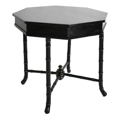Octogonal Faux Bamboo Table, 1910s For Sale