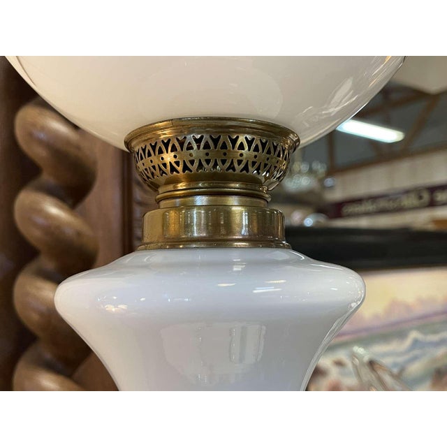 White Late 19th Century Napoleon III Lamp in White Opaline Glass For Sale - Image 8 of 15