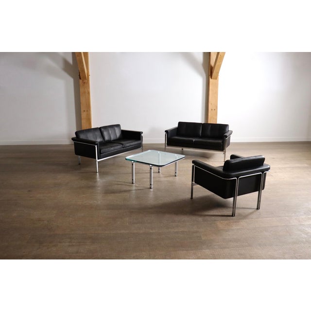 Model 6912 Two-Seater Sofa in Black Leather by Horst Brüning for Kill International, Germany, 1967 For Sale - Image 10 of 11