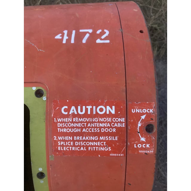 Burnt Orange Salvaged Warhead Section Off Decommissioned Missile From Johnston Island in S Pacific Cold War Era For Sale - Image 8 of 13