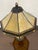 Orange Vintage Table Lamp With Decorative Filigree Shade and Dual Pull Chains For Sale - Image 8 of 10