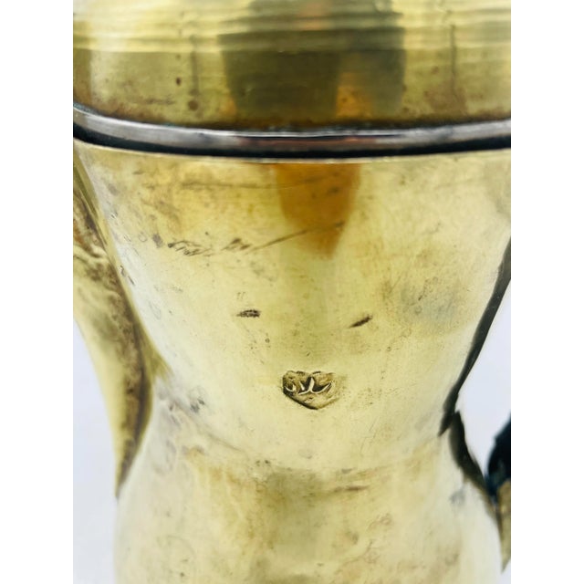 Mid 19th Century Antique Brass Teapot With Leather Handle For Sale - Image 5 of 8